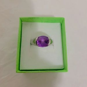 Sterling Silver and Genuine Amethyst Ring .925